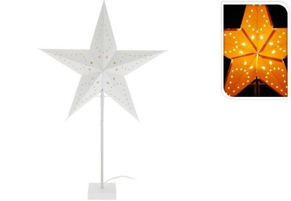 Meinposten Fensterdekoration »Weihnachtsstern Tischlampe XXL 68 cm Tischleuchte Fenster Deko Stern Beleuchtung«, Leuchtmittel: E14 max. 25W