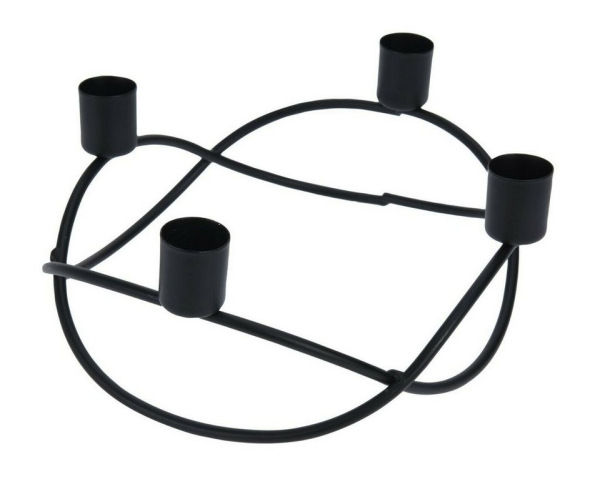 Meinposten Kerzenständer »Kerzenleuchter Metall Kerzenhalter Adventskranz Ø 21 cm schwarz oder gold« (1 St)