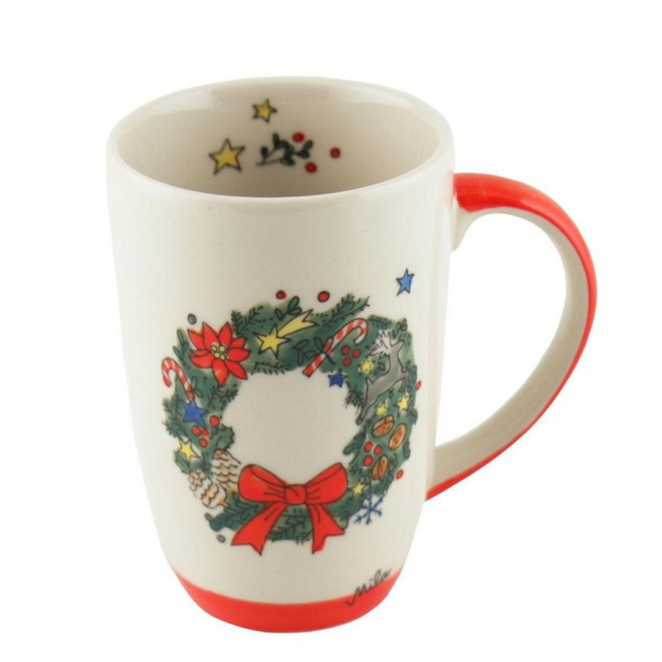 Mila Becher »Mila Keramik-Design-Becher Weihnachtskranz«, Keramik
