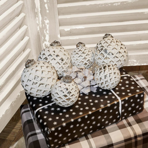 Mirabeau Christbaumschmuck »Weihnachtsschmuck 6er Set Ambria antikweiß«