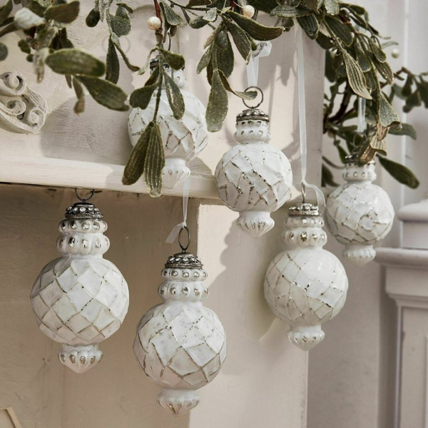 Mirabeau Christbaumschmuck »Weihnachtsschmuck 6er Set Célestine antikweiß«