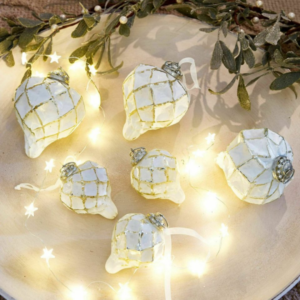 Mirabeau Christbaumschmuck »Weihnachtsschmuck 6er Set Cyrano weiß/silber«