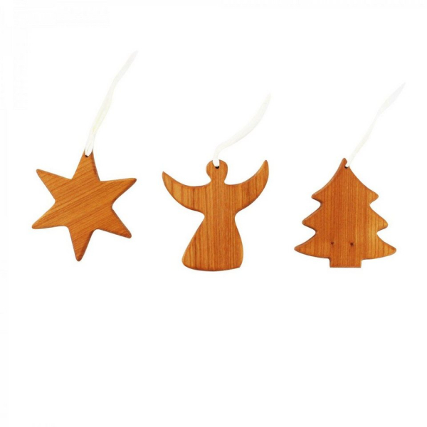 mitienda Christbaumschmuck »3er Set Baumschmuck aus Holz, Weihnachtsdeko«