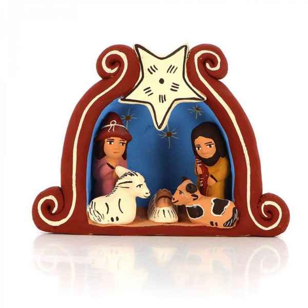 mitienda Krippe »Krippe aus Keramik, Weihnachtsdeko«