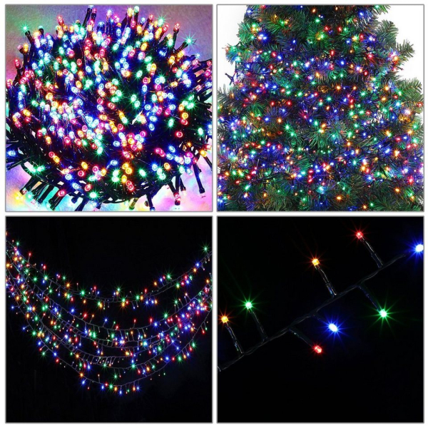 monzana Lichterkette, Lichterkette 700 farbige LED 14m Außen Innen Bunt Fernbedienung IP44 Dimmbar Weihnachtsbaum Weihnachtsdeko 8 verschiedene…