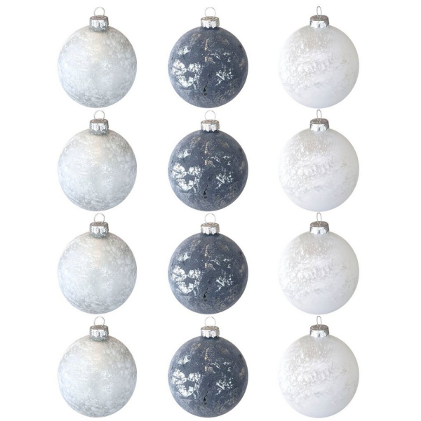 Multistore 2002 Weihnachtsbaumkugel »12tlg. Weihnachtsbaumkugel-Set Ø8cm Glas«