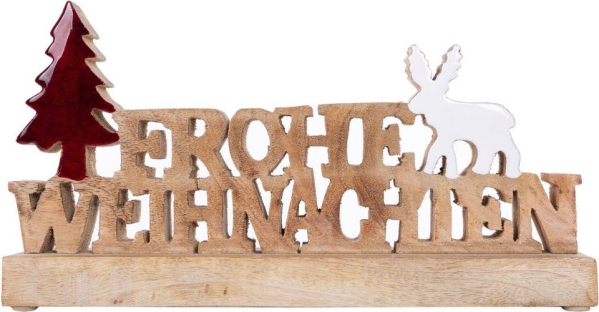 Myflair Möbel & Accessoires Deko-Schriftzug (1 St), „Frohe Weihnachten“, aus Holz, Höhe ca. 16 cm
