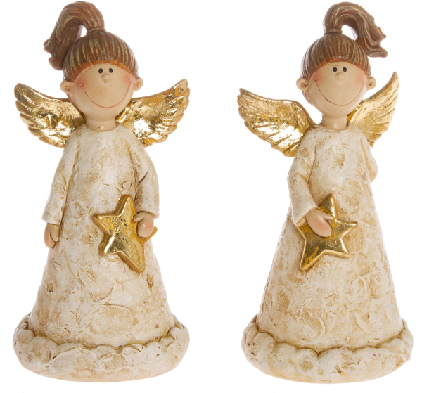 Myflair Möbel & Accessoires Engelfigur, (Set, 2 St.), goldfarben dekoriert