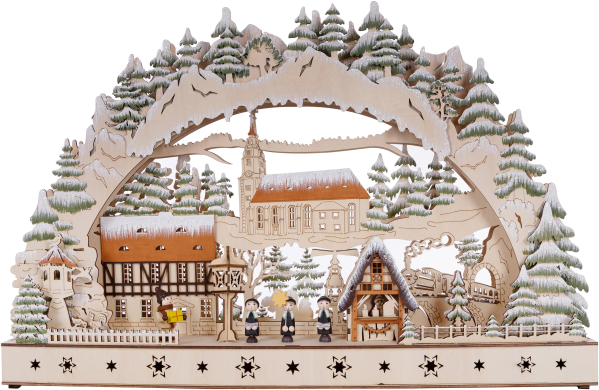 Myflair Möbel & Accessoires LED Schwibbogen, 1 tlg., aus Holz, mit LED Beleuchtung, Höhe ca. 39 cm
