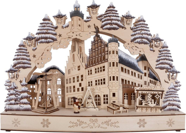 Myflair Möbel & Accessoires LED Schwibbogen (1-tlg), aus Holz, mit LED Beleuchtung, Höhe ca. 28 cm