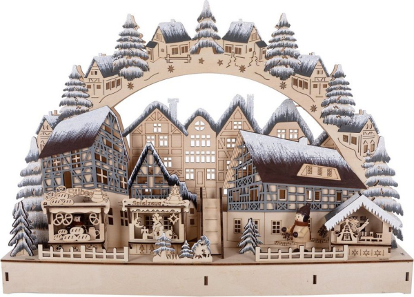 Myflair Möbel & Accessoires LED Schwibbogen (1-tlg), aus Holz, mit LED Beleuchtung, Höhe ca. 31 cm