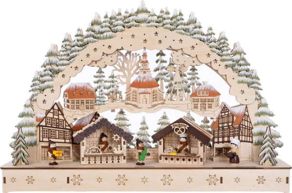 Myflair Möbel & Accessoires LED Schwibbogen (1-tlg), aus Holz, mit LED Beleuchtung, Höhe ca. 30 cm