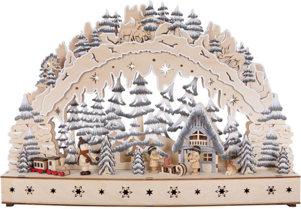Myflair Möbel & Accessoires LED Schwibbogen (1-tlg), aus Holz, mit LED Beleuchtung, Höhe ca. 31 cm