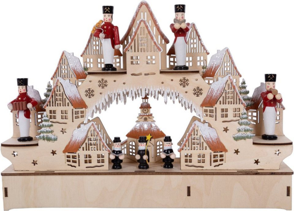 Myflair Möbel & Accessoires LED Schwibbogen (1-tlg), aus Holz, mit LED Beleuchtung, Höhe ca. 21 cm