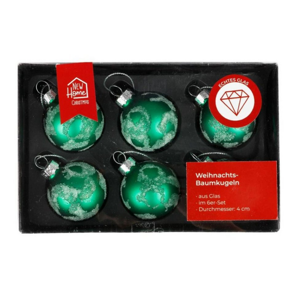 New Home Weihnachtsbaumkugel »Glas-Weihnachtsbaumkugeln grün 6er-Set Christbaumschmuck Weihnachtsdeko 4cm«