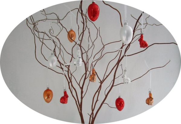 Nostalgie Christbaumschmuck Thüringen Osterei »Niedlicher Osterschmuck Glas apricot 5cm MADE IN GERMANY« (12 St)