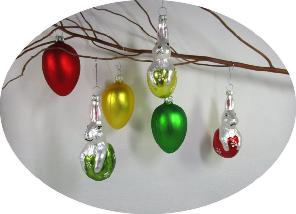 Nostalgie Christbaumschmuck Thüringen Osterfigur »Ostereier bunt, mit Hase im Ei, MADE IN GERMANY« (6 St)
