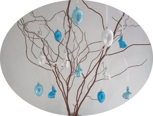 Nostalgie Christbaumschmuck Thüringen Osterhase »Niedlicher Osterschmuck Glas türkis 5cm Mix, MADE IN GERMANY« (12 St)