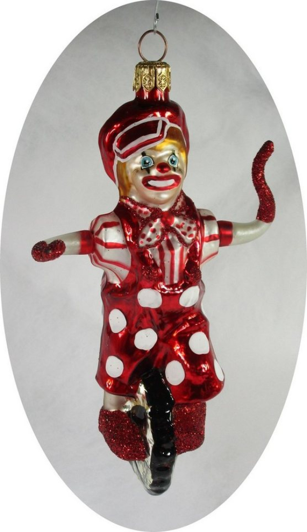 Nostalgie Christbaumschmuck UG Christbaumschmuck (1-tlg), Christbaumschmuck Figur „Clown mit Einrad“