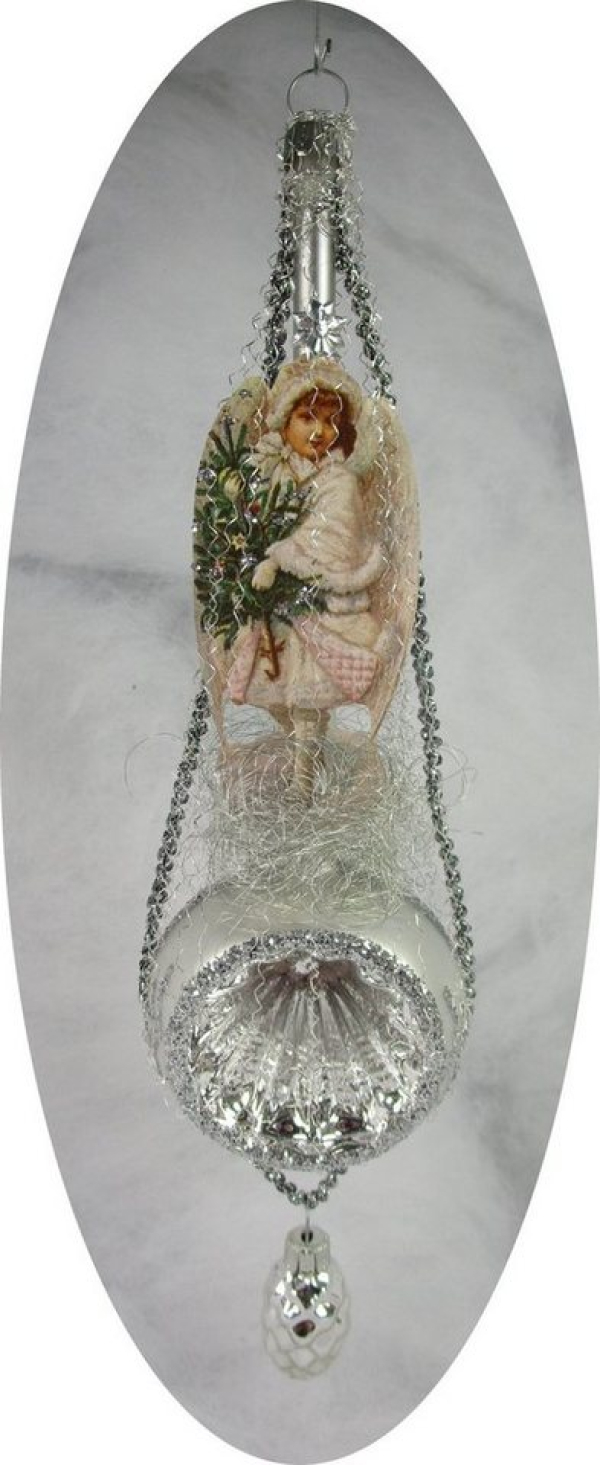 Nostalgie Christbaumschmuck UG Christbaumschmuck (1-tlg), “ Viktorianisches Ornament mit Engel und Zapfen „