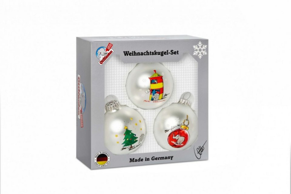Ottifant Productions GmbH Weihnachtsbaumkugel »Ottifant Weihnachtskugeln mit jeweils 3 unterschiedlichen X-Mas Kugeln by Otto Waalkes«