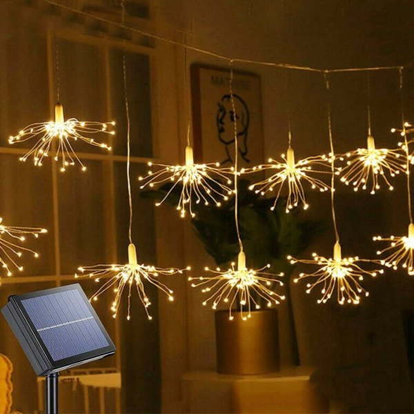 oyajia LED-Lichterkette »LED Lichterkette, 100 LEDs Solar Feuerwerk lichterkette LED Kupfer Lichterkette, IP65 Außen Garten Weihnachtsbaum Party…