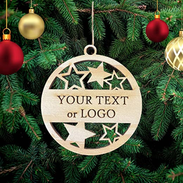 Personalisierte Namen Wunschtext Logo Weihnachtsbaumschmuck Weihnachtsdeko aus Holz Weihnachtsbaum Deko Weihnachtsdekoration Ornament Holz…