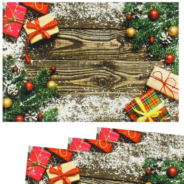 Platzset, »Tischsets Textil CLOTH Geschenke Weihnachten Holz 4er 45×30 cm«, matches21 HOME & HOBBY