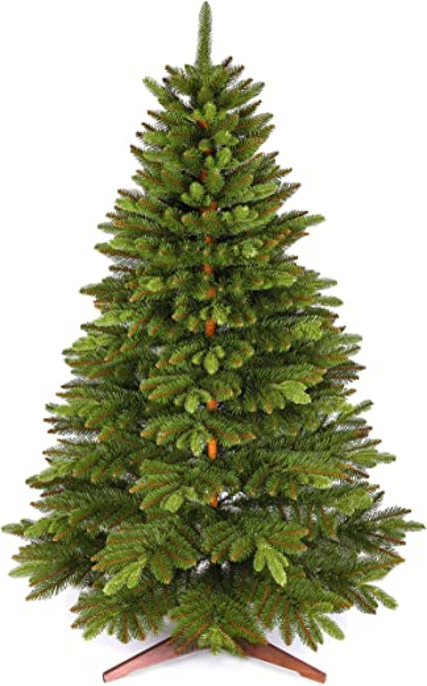 Premium Weihnachtsbaum künstlich 180cm TESTSIEGER – Naturgetreue Spritzguss Elemente, Made in EU – Künstlicher Weihnachtsbaum mit Holzständer und…