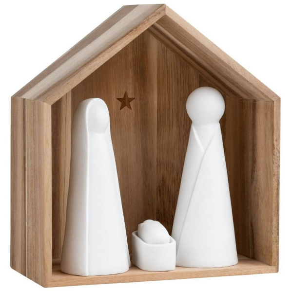 Räder Design Krippe »Große Krippe aus Holz und Porzellan«, Mit Maria, Josef und Jesus