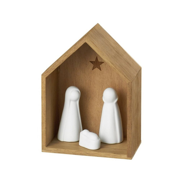Räder Design Krippe »Kleine Krippe aus Holz und Porzellan«, Mit Maria, Josef und Jesus