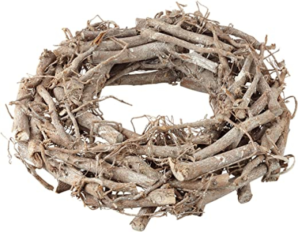 Rayher Hobby 65013000 Weidenkranz, weiß gewischt, 30 cm ø, Höhe 8 cm, Adventskranz, Türkranz, Naturkranz, Weidenring, Kranz aus Weide