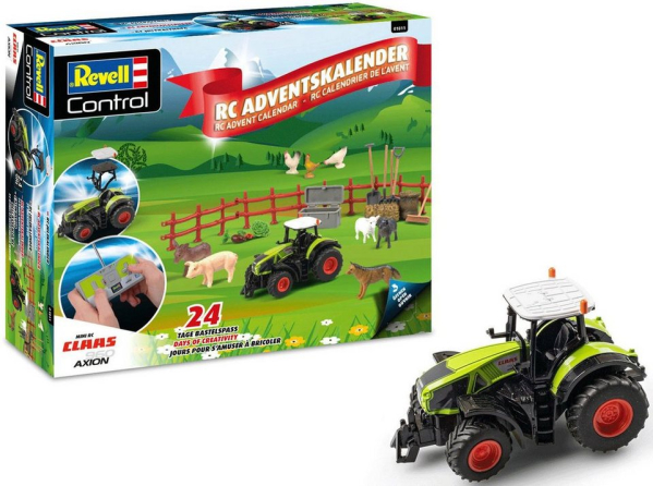 Revell® Adventskalender Spielzeug, Revell Control, Bauernhofabenteuer mit Mini RC Traktor, Claas Axion 960
