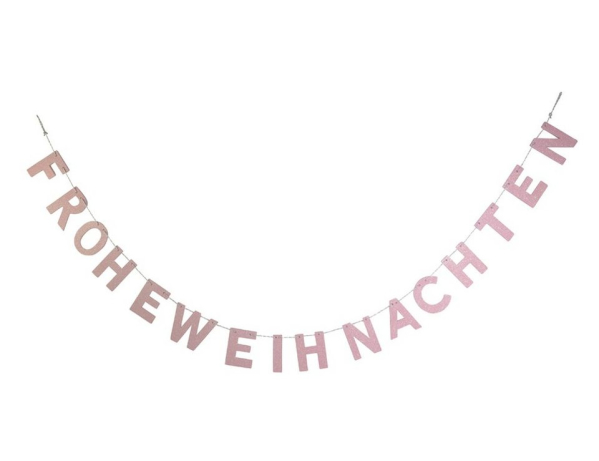 RIFFELMACHER & WEINBERGER Deko-Schriftzug »Glitzer Holz Girlande „FROHE WEIHNACHTEN“ 190×10 cm, Weihnachtsschmuck Advent«