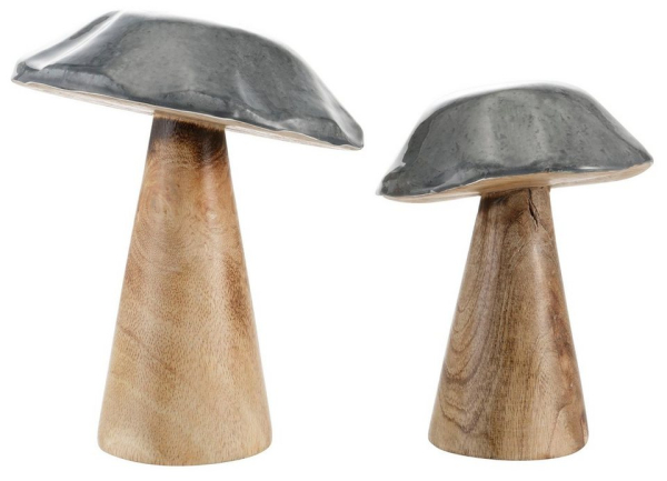 RIFFELMACHER & WEINBERGER Dekofigur »Pilz« (Set, 2 St), aus Mangoholz