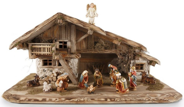 RIFFELMACHER & WEINBERGER Krippe »Inzell«, Stall ohne Figuren, H/B: 40/80 cm, Made in Germany, Echte Handarbeit