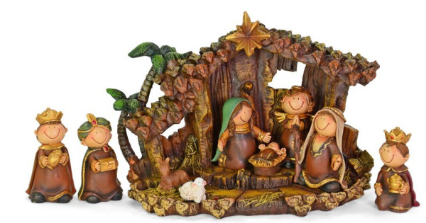 RIFFELMACHER & WEINBERGER Krippenfigur »Kinder Krippenfiguren Set 2-15 cm, 10-tlg. mit Stall – 78509 Weihnachtsdekoration Weihnachtskrippe« (10 Stück)