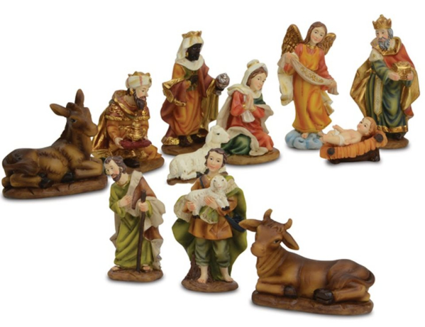 RIFFELMACHER & WEINBERGER Krippenfigur »Krippenfiguren Set 7-9 cm, 11-tlg. Traditionelles Design – 78463 – Weihnachtskrippe Dekoration Weihnachten…