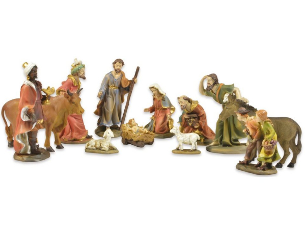 RIFFELMACHER & WEINBERGER Krippenfigur »Krippenfigurenset mit Kindern 5-12 cm, 12-tlg. Traditionelles Design – 78005 – Weihnachtskrippe Zubehör«…