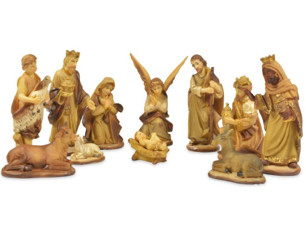 RIFFELMACHER & WEINBERGER Krippenfigur »Set „Natur“ 7-9 cm, 12-tlg. Basic Traditionell – 78313 – Weihnachtskrippe« (12 St), Handbemalt