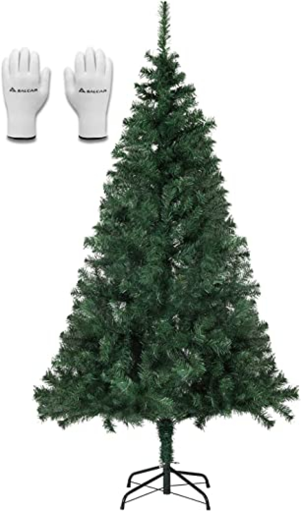 SALCAR Künstlicher Weihnachtsbaum 180 cm, Tannenbaum Christbaum Künstlich mit Metallständer und Handschuhen als Weihnachtsdeko Innen