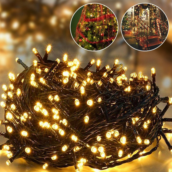 Salcar LED-Lichterkette »23m LED Lichterkette Außen Innen Weihnachtsbaum Wasserdicht«, 8 Modi und Memory-Funktion, Warmweiß