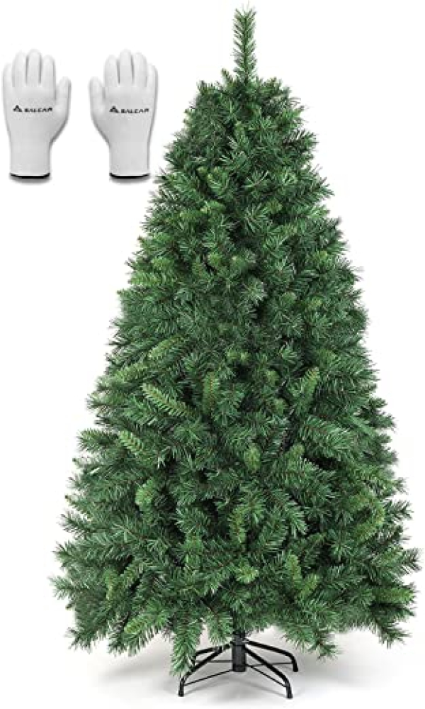 SALCAR Weihnachtsbaum Künstlich 180 cm, Künstlicher Tannenbaum mit Handschuhen und Metallständer, Weihnachtsbäume als Weihnachtsdeko Innen