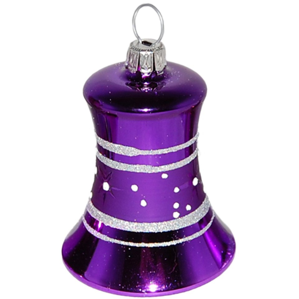 Schatzhauser Christbaumschmuck »Glocke lila glänzend Ø 4cm x 5cm« (1-tlg), mundgeblasen, handbemalt