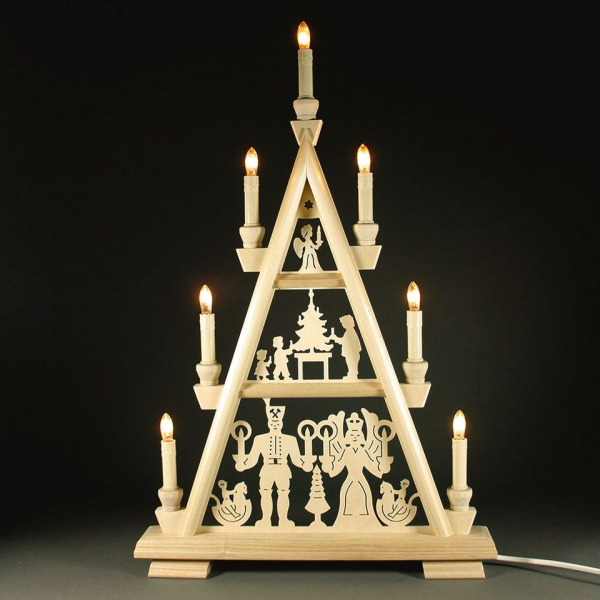 Schenk Holzkunst Lichterbogen »Lichterspitze Engel und Bergmann 3 Etagen«