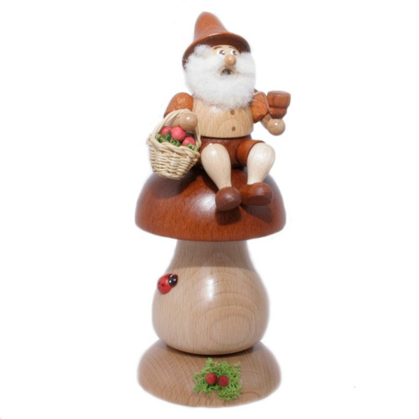 Schenk Holzkunst Räuchermännchen »Räuchermann Wichtel auf Braunkappe«, Echt Erzgebirge – Holzkunst mit Herz