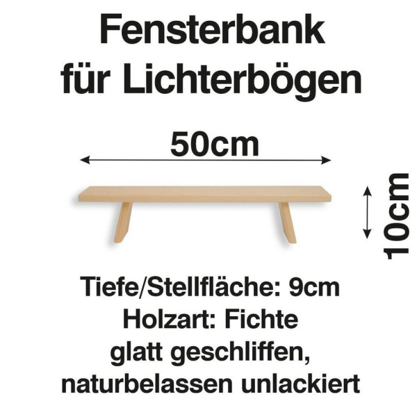 Schenk Holzkunst Schwibbogen-Fensterbank »Schwibbogen Bank 50 cm Erhöhung Lichterbogen Fenst«