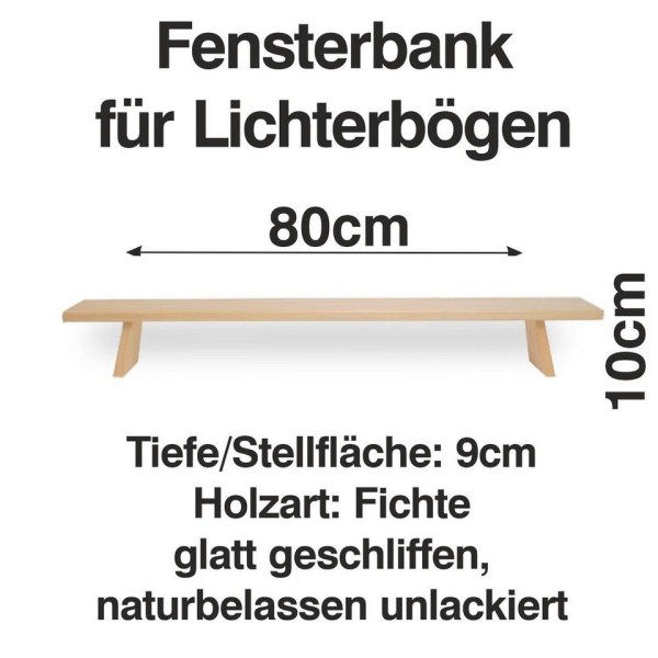 Schenk Holzkunst Schwibbogen-Fensterbank »Schwibbogen Bank 80 cm Erhöhung Lichterbogen Fenst«