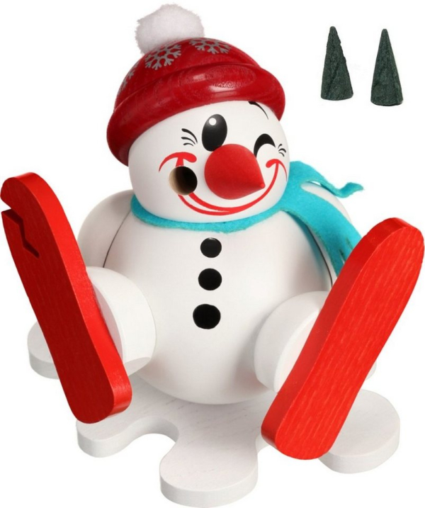 Seiffener Volkskunst Räuchermännchen »Räuchermännchen Kugelfigur Cool Man Skisturz inkl. 2 Räucherkerzen Holz 11 cm Weihnachtsdekoration Erzgebirge…