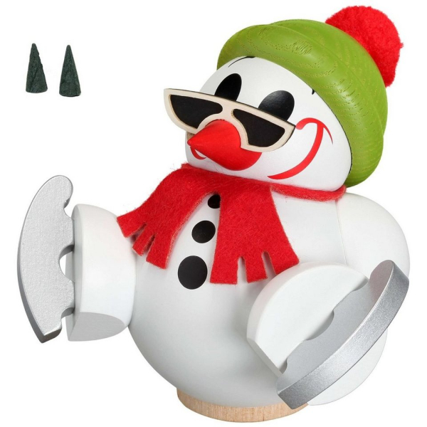 Seiffener Volkskunst Räuchermännchen »Räuchermännchen Kugelfigur Cool Man mit Schlittschuh inkl. 2 Räucherkerzen Holz 9 cm Erzgebirge Holzkunst…